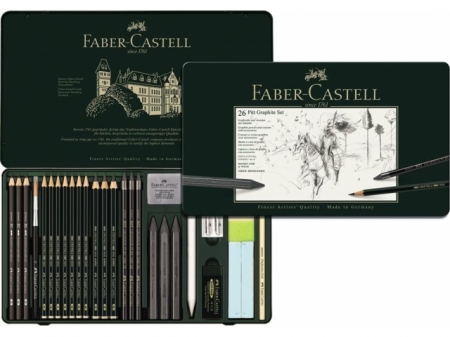 Set Pitt Monochrome Grafit 26 Buc Faber-Castell