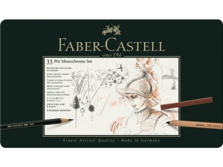 Set Pitt Monochrome Grafit+Carbune+Pastel 33 Buc Faber-Castell