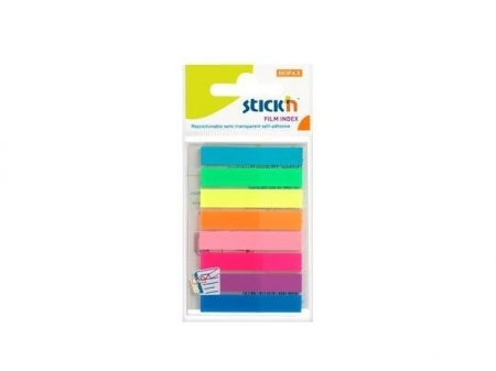 Stick index plastic transparent color 45 x 8 mm, 8 x 20 file/set, Stick