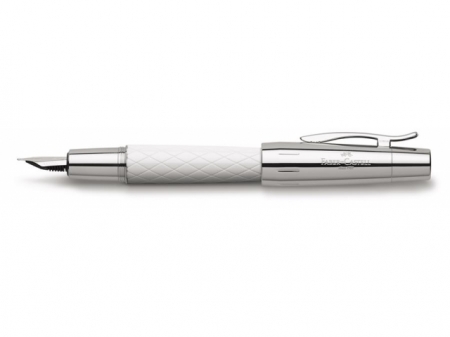 Stilou E-Motion Guilloche Rhombus Alb penita M Faber-Castell