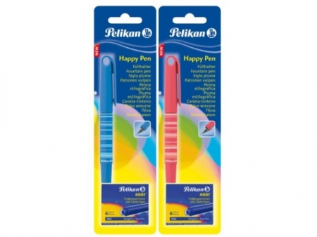 STILOU HAPPY PEN,CU 6 PATROANE MICI, ROSU/ALBASTRU, BLISTER,