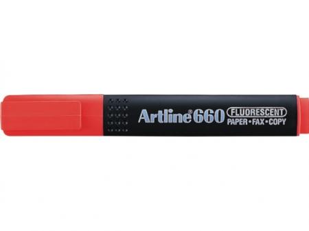 Textmarker ARTLINE 660, varf tesit 1.0-4.0mm - rosu fluorescent