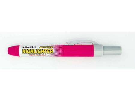 Textmarker ARTLINE Clix, mecanism retractabil, varf tesit 4.0mm - roz fluorescent
