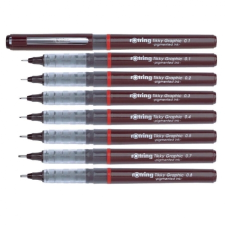 TIKKY GRAPHIC LINER CALIBRAT CU TUS / 0.1 MM BLK TK12 ROTRING