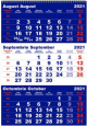 Calendar de perete TRIPTIC CLASIC 1 Albastru cu cursor 2022